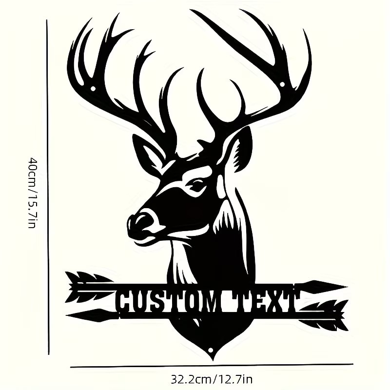 Custom Deer Head Metal Wall Ar - Hunting Outdoor Christmas Decorations 评论和价格