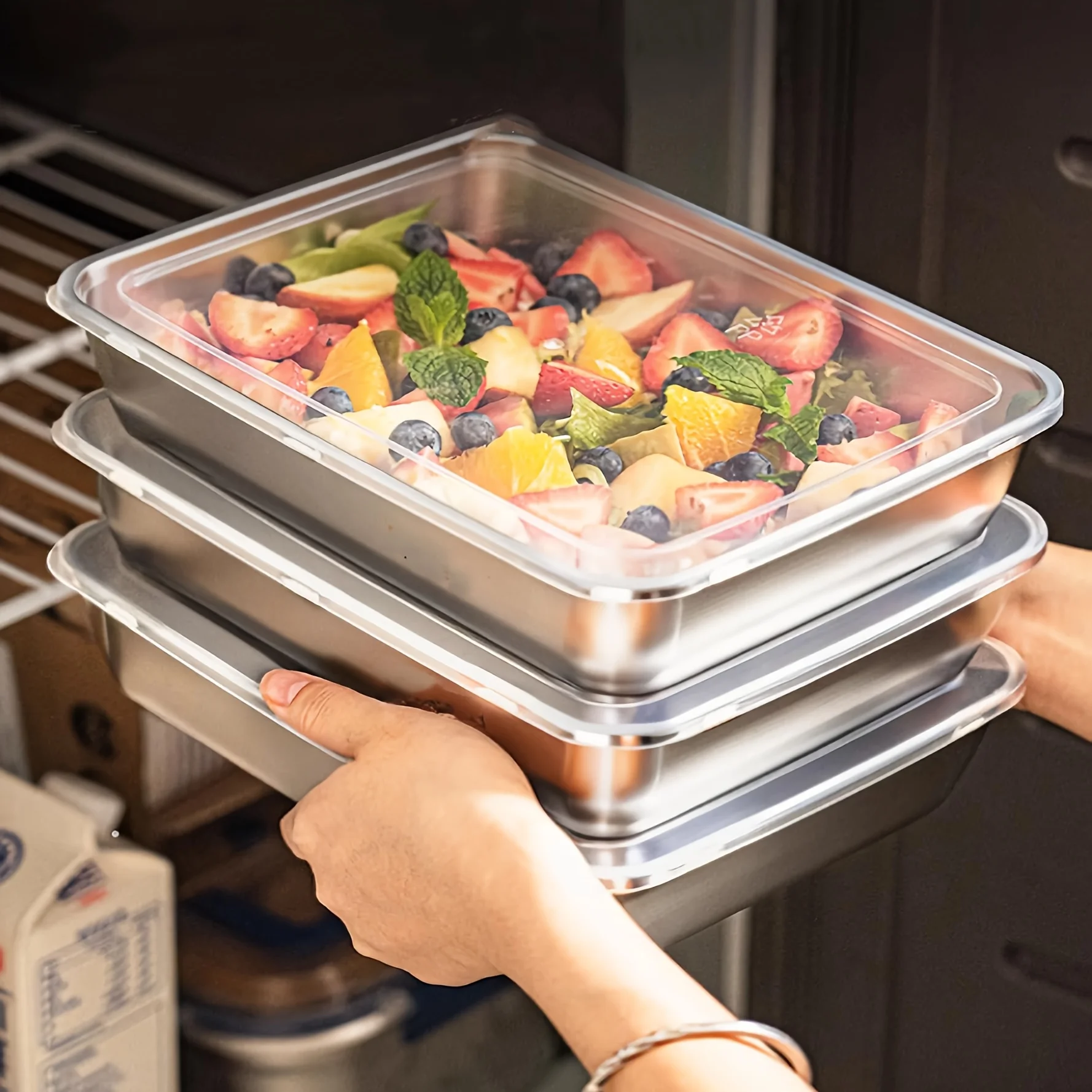 3pcs Stainless Steel Food Cont - Outdoor Hunting Kitchen 评论和价格