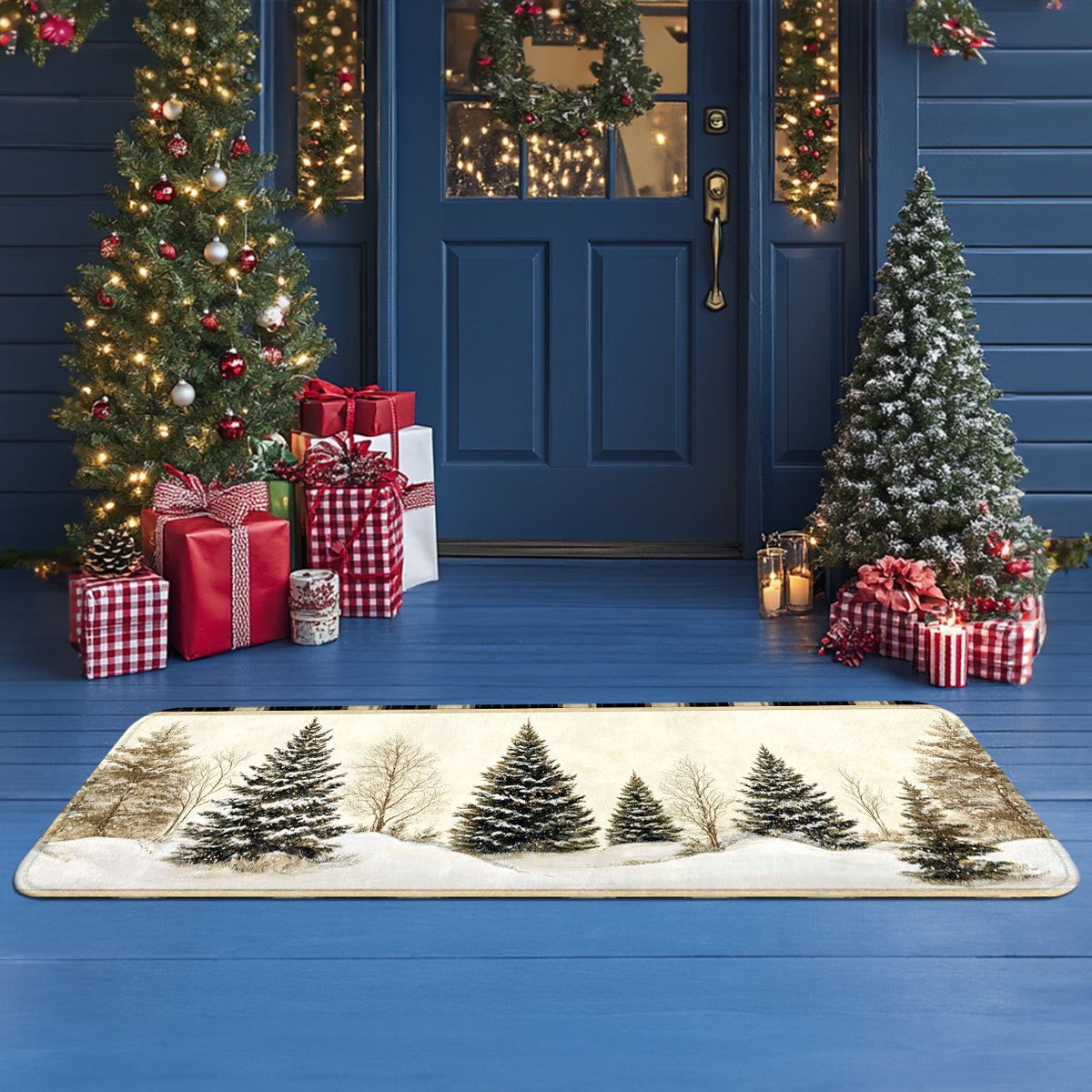Winter Snow Hunting Cabin Pine - Hunting Outdoor Christmas Decorations 评论和价格